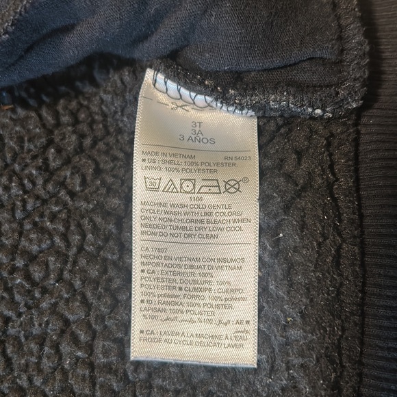 Old Navy toddler zip up black and grey Sherpa lined jacket size 3T - Picture 4 of 4